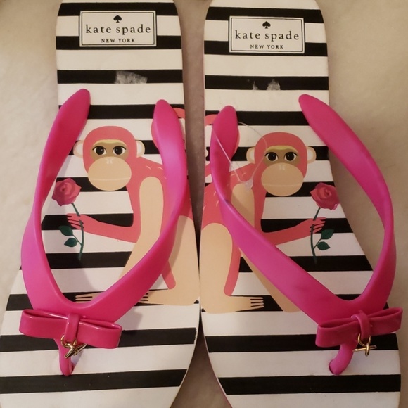 SOLD Kate Spade Monkey Flip Flops - Picture 2 of 8
